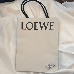 Loewe Cream Shopping Tote with Black Rope Handles